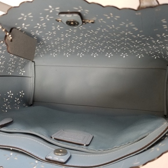 Coach Silver Scalloped Tote-EUC - Picture 11 of 12